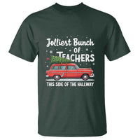 Funny Christmas Teacher T Shirt Jolliest Bunch Of Teachers This Side Of The Hallway Xmas PJ Gift - Wonder Print Shop