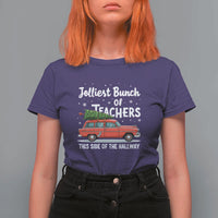Funny Christmas Teacher T Shirt For Women Jolliest Bunch Of Teachers This Side Of The Hallway Xmas PJ Gift - Wonder Print Shop