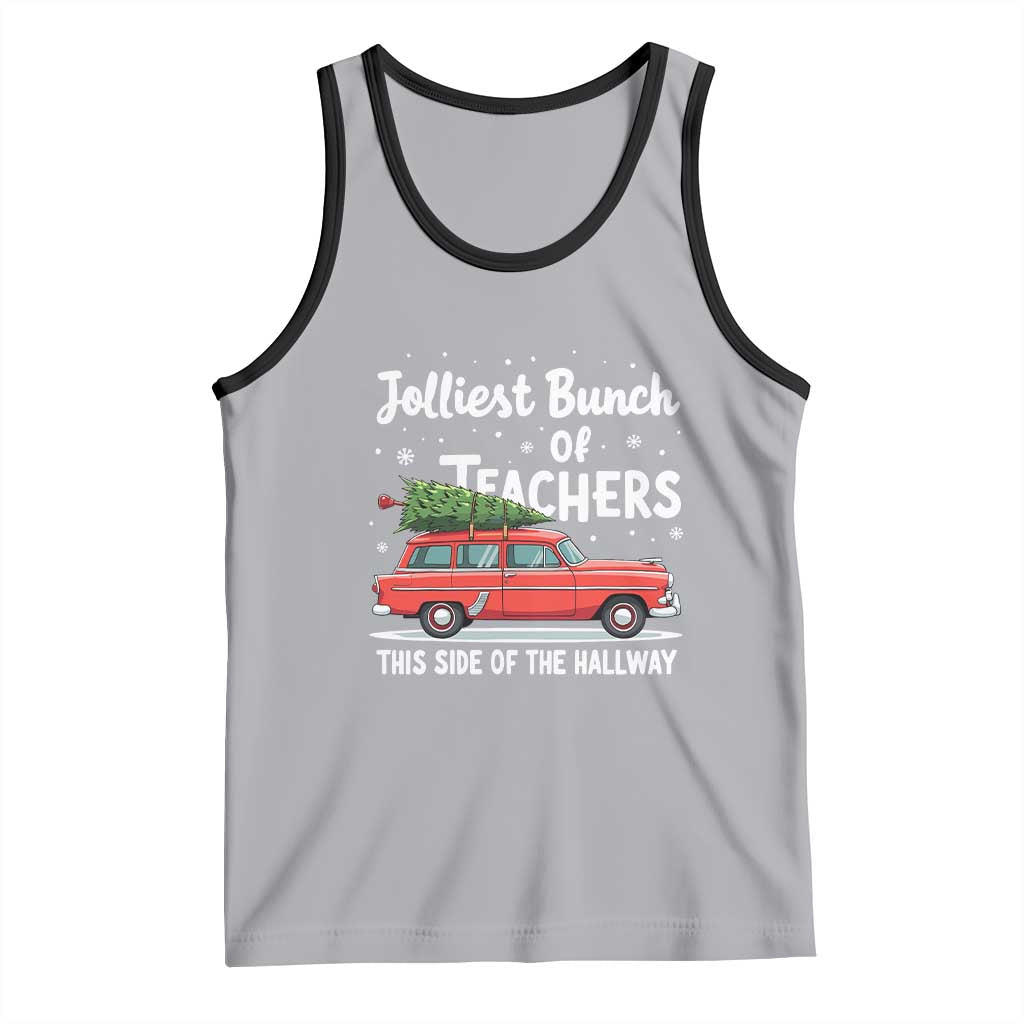 Funny Christmas Teacher Tank Top Jolliest Bunch Of Teachers This Side Of The Hallway Xmas PJ Gift