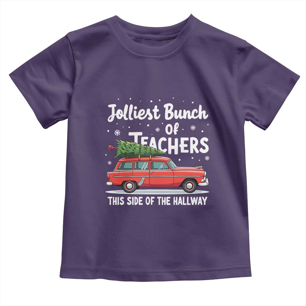 Funny Christmas Teacher Toddler T Shirt Jolliest Bunch Of Teachers This Side Of The Hallway Xmas PJ Gift