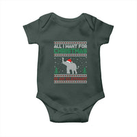 Christmas Elephant Baby Onesie All I Want for Xmas Is An Elephant Ugly Sweater