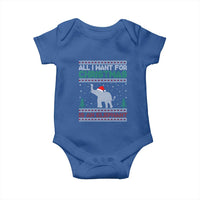 Christmas Elephant Baby Onesie All I Want for Xmas Is An Elephant Ugly Sweater