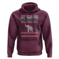 Christmas Elephant Hoodie All I Want for Xmas Is An Elephant Ugly Sweater