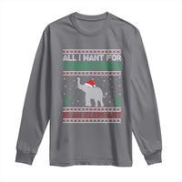Christmas Elephant Long Sleeve Shirt All I Want for Xmas Is An Elephant Ugly Sweater