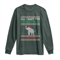 Christmas Elephant Long Sleeve Shirt All I Want for Xmas Is An Elephant Ugly Sweater
