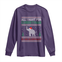 Christmas Elephant Long Sleeve Shirt All I Want for Xmas Is An Elephant Ugly Sweater
