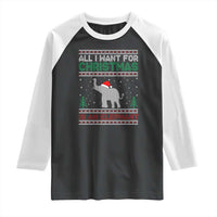 Christmas Elephant Raglan Shirt All I Want for Xmas Is An Elephant Ugly Sweater