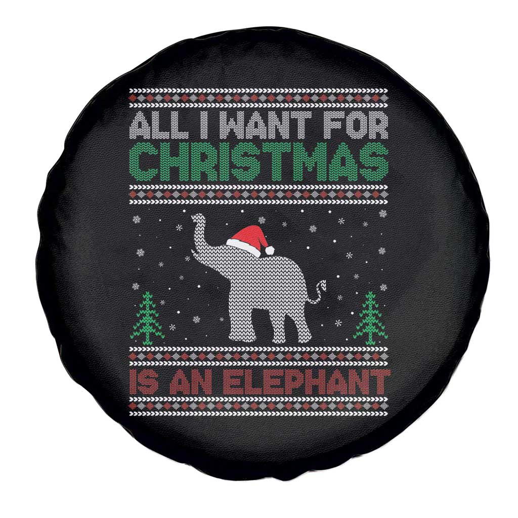 Xmas Elephant Spare Tire Cover All I Want for Xmas Is An Elephant Ugly Sweater