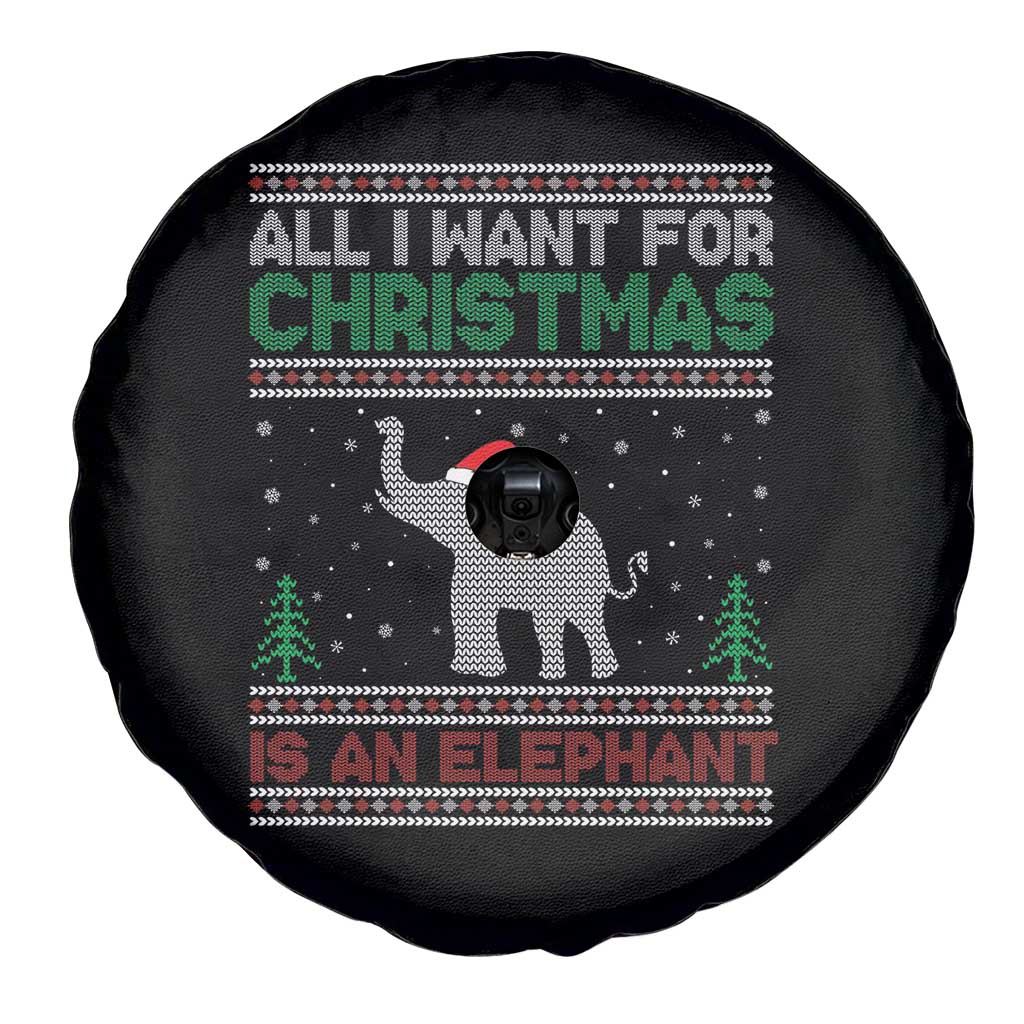 Xmas Elephant Spare Tire Cover All I Want for Xmas Is An Elephant Ugly Sweater