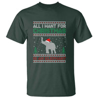 Christmas Elephant T Shirt All I Want for Xmas Is An Elephant Ugly Sweater - Wonder Print Shop