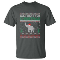 Christmas Elephant T Shirt All I Want for Xmas Is An Elephant Ugly Sweater - Wonder Print Shop