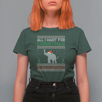 Christmas Elephant T Shirt For Women All I Want for Xmas Is An Elephant Ugly Sweater - Wonder Print Shop