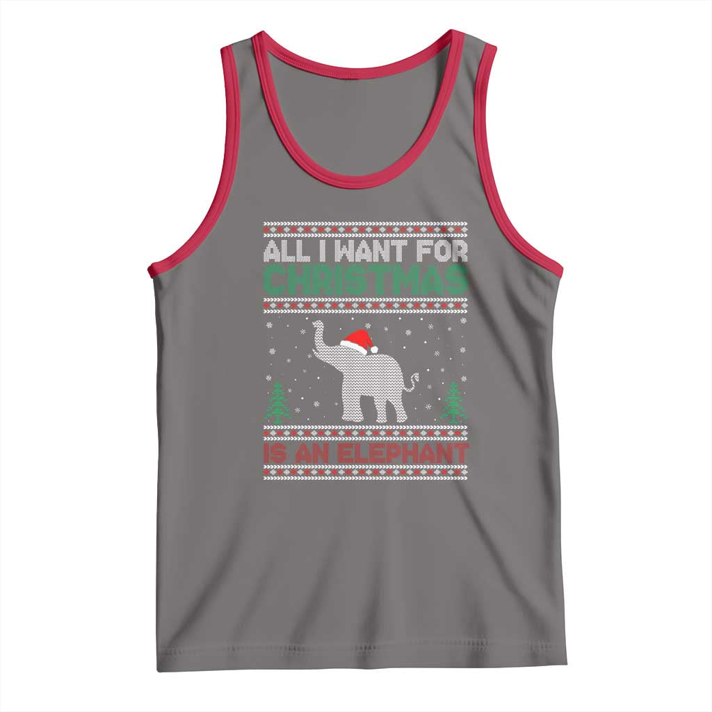 Christmas Elephant Tank Top All I Want for Xmas Is An Elephant Ugly Sweater