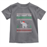 Christmas Elephant Toddler T Shirt All I Want for Xmas Is An Elephant Ugly Sweater