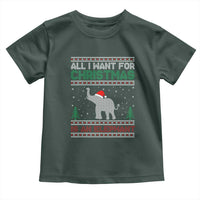 Christmas Elephant Toddler T Shirt All I Want for Xmas Is An Elephant Ugly Sweater