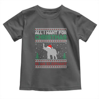 Christmas Elephant Toddler T Shirt All I Want for Xmas Is An Elephant Ugly Sweater