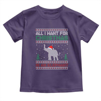 Christmas Elephant Toddler T Shirt All I Want for Xmas Is An Elephant Ugly Sweater