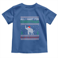 Christmas Elephant Toddler T Shirt All I Want for Xmas Is An Elephant Ugly Sweater