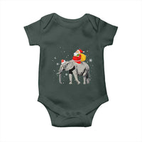 Christmas Santa Riding Elephant Baby Onesie Xmas Tree Light Funny Festive