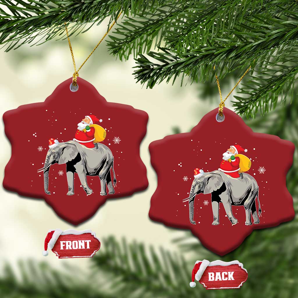 Xmas Santa Riding Elephant Christmas Ornament Xmas Tree Light Funny Festive - Wonder Print Shop