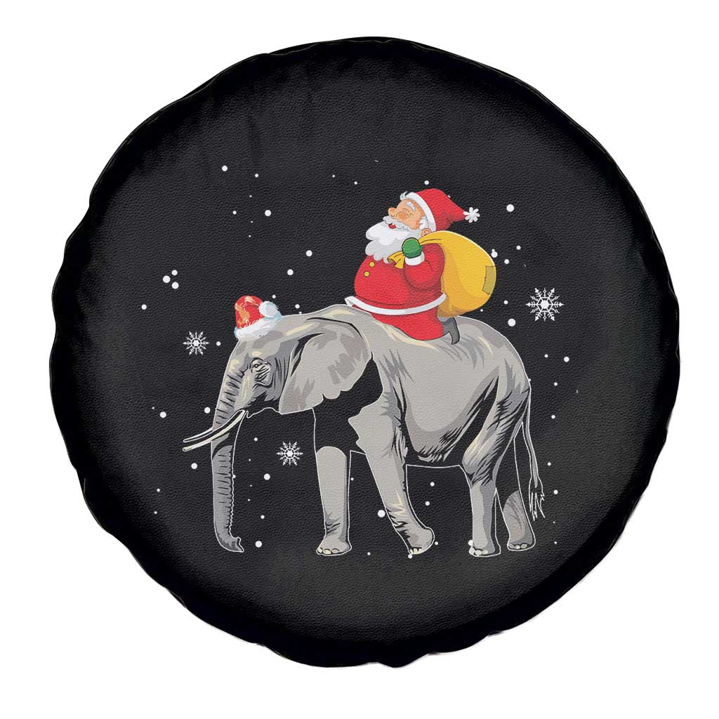 Christmas Santa Riding Elephant Spare Tire Cover Xmas Tree Light Funny Festive