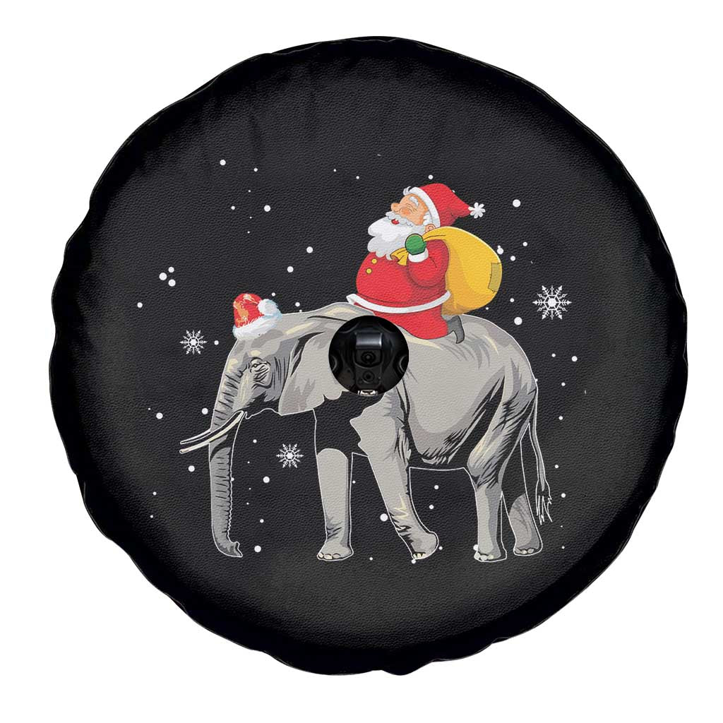 Christmas Santa Riding Elephant Spare Tire Cover Xmas Tree Light Funny Festive