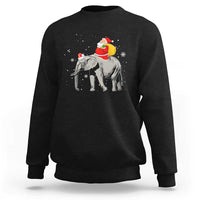 Christmas Santa Riding Elephant Sweatshirt Xmas Tree Light Funny Festive - Wonder Print Shop