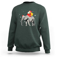 Christmas Santa Riding Elephant Sweatshirt Xmas Tree Light Funny Festive - Wonder Print Shop