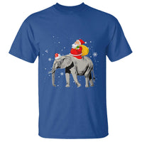 Christmas Santa Riding Elephant T Shirt Xmas Tree Light Funny Festive - Wonder Print Shop