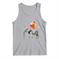 Christmas Santa Riding Elephant Tank Top Xmas Tree Light Funny Festive