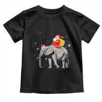 Christmas Santa Riding Elephant Toddler T Shirt Xmas Tree Light Funny Festive