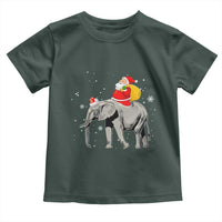 Christmas Santa Riding Elephant Toddler T Shirt Xmas Tree Light Funny Festive