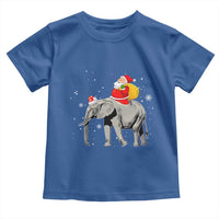 Christmas Santa Riding Elephant Toddler T Shirt Xmas Tree Light Funny Festive