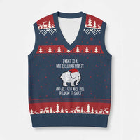 Funny White Elephant Xmas V-Neck Knit Sweater Vest I Went To A White Party And Got This Gift Exchange - Wonder Print Shop
