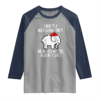 Funny White Elephant Christmas Raglan Shirt I Went To A White Party And Got This Gift Exchange