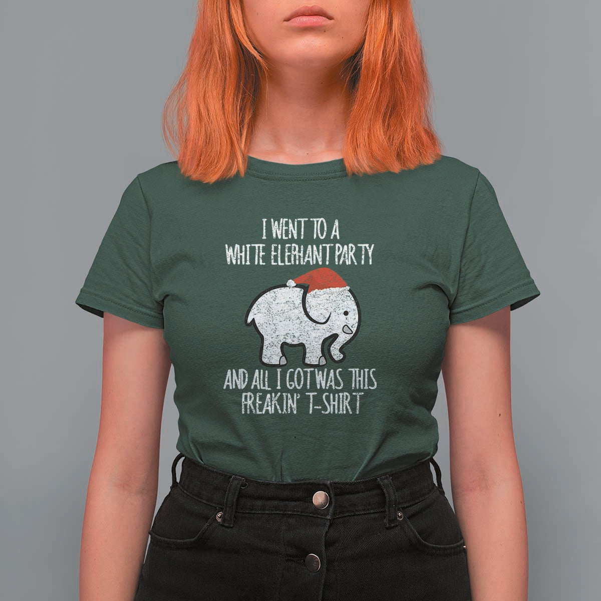 Funny White Elephant Christmas T Shirt For Women I Went To A White Party And Got This Gift Exchange - Wonder Print Shop