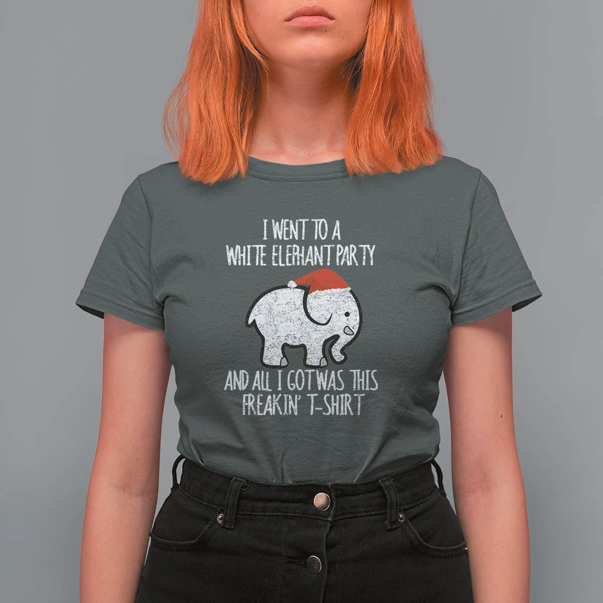 Funny White Elephant Christmas T Shirt For Women I Went To A White Party And Got This Gift Exchange - Wonder Print Shop