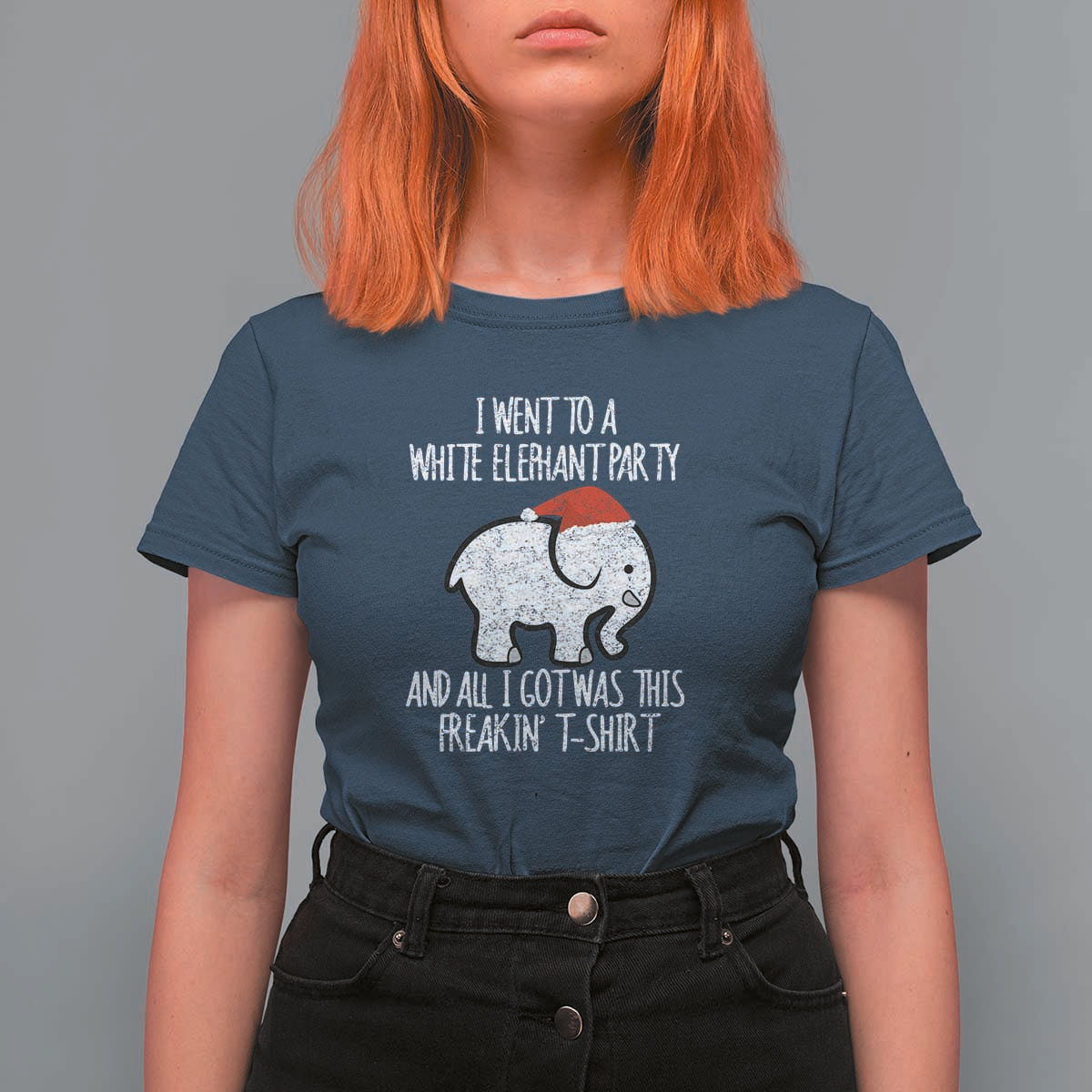 Funny White Elephant Christmas T Shirt For Women I Went To A White Party And Got This Gift Exchange - Wonder Print Shop
