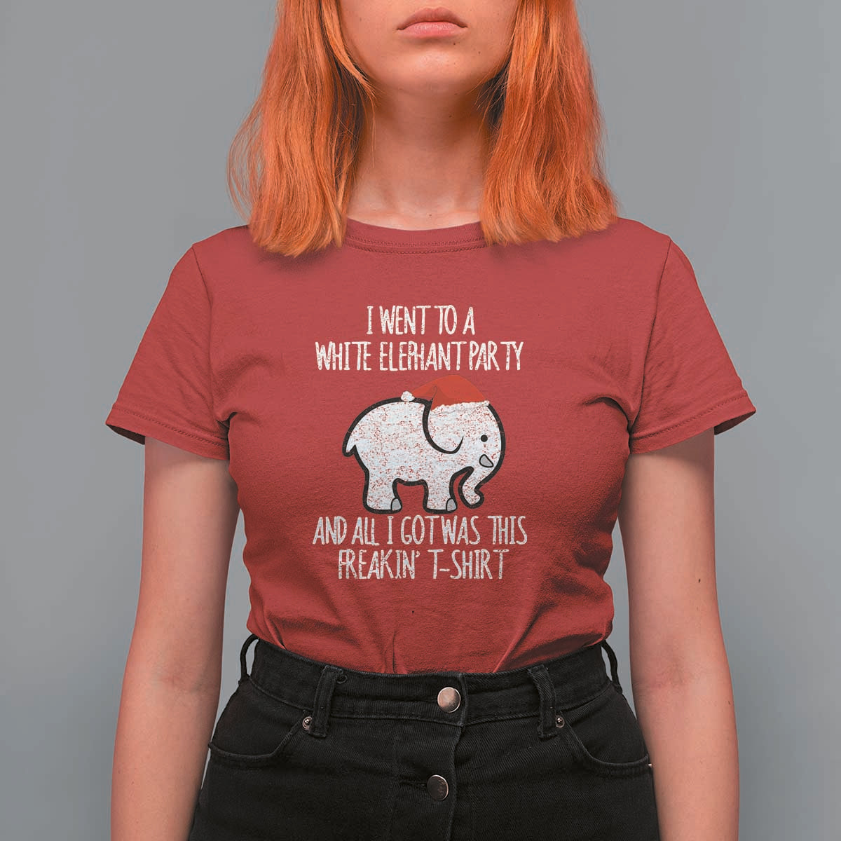 Funny White Elephant Christmas T Shirt For Women I Went To A White Party And Got This Gift Exchange - Wonder Print Shop