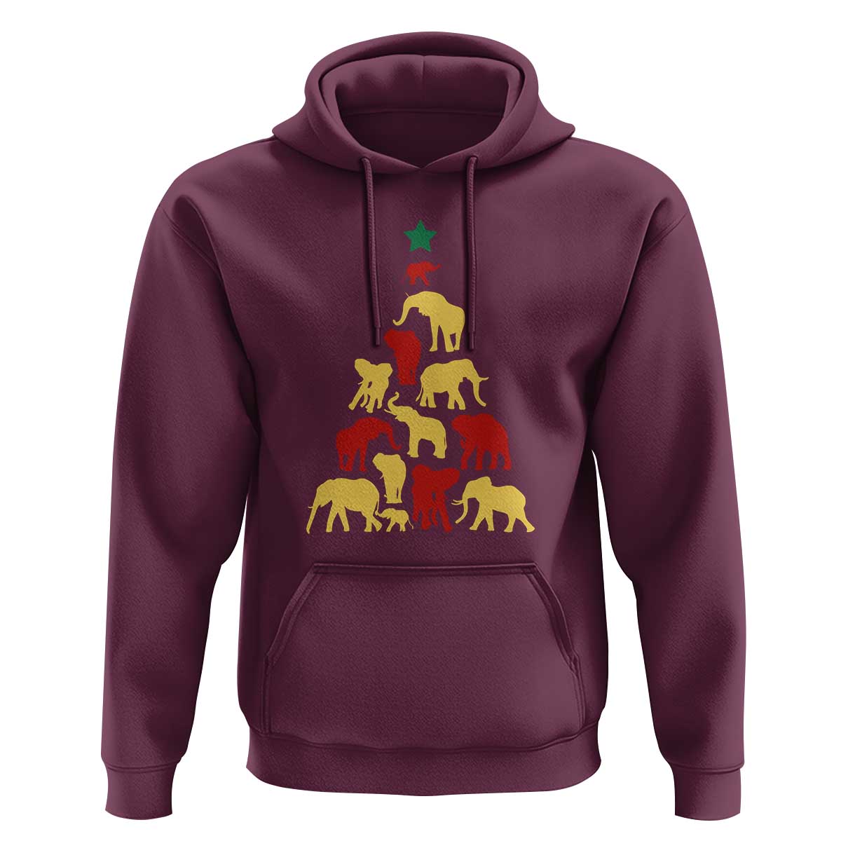 South Africa Elephant Christmas Tree Hoodie Safari Animals Xmas