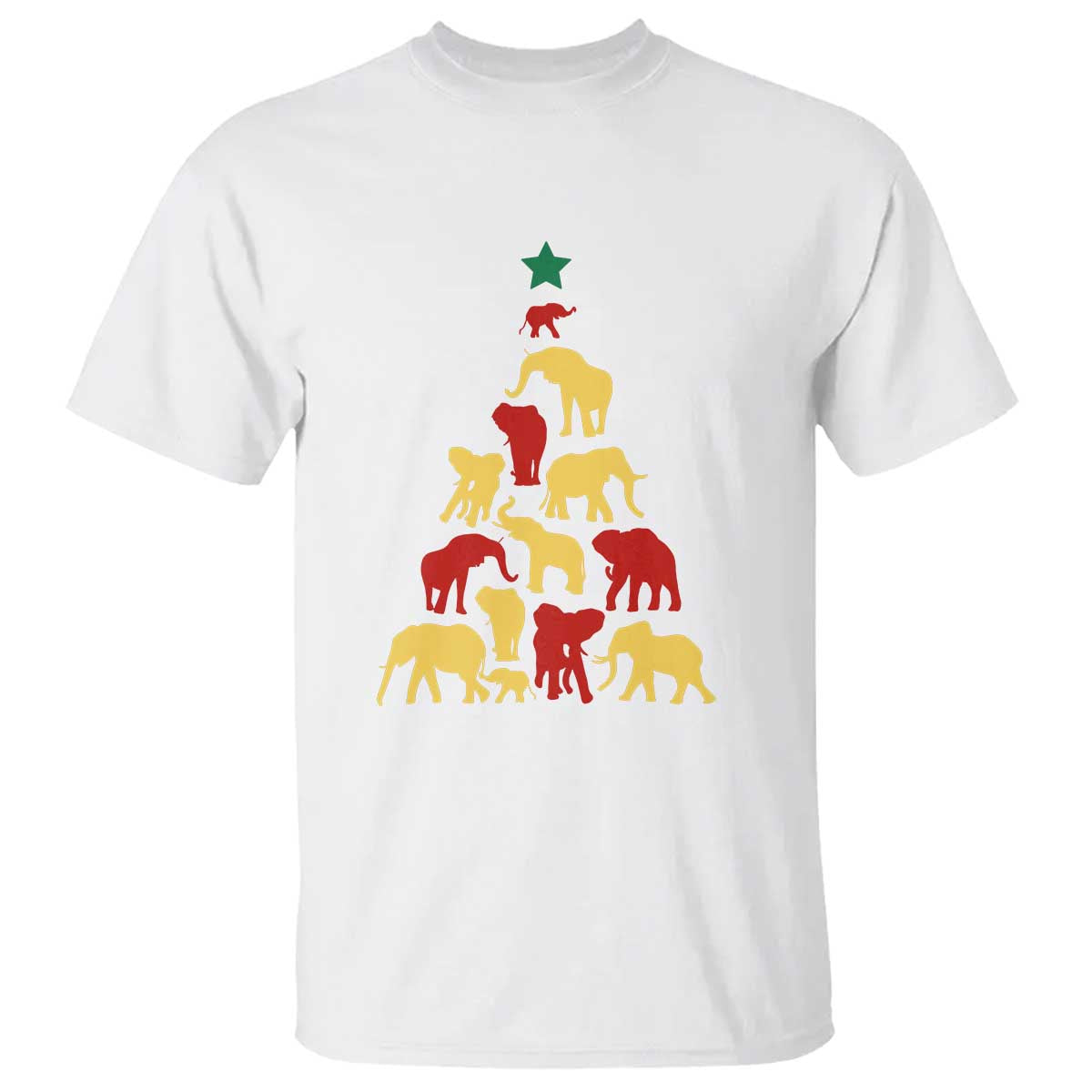 South Africa Elephant Christmas Tree T Shirt Safari Animals Xmas - Wonder Print Shop