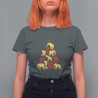 South Africa Elephant Christmas Tree T Shirt For Women Safari Animals Xmas - Wonder Print Shop