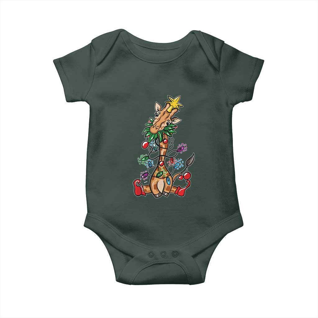 Giraffe Christmas Tree Baby Onesie Funny Xmas Giraffes Lover Gift
