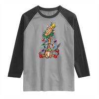 Giraffe Christmas Tree Raglan Shirt Funny Xmas Giraffes Lover Gift