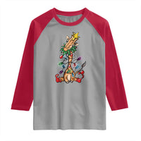 Giraffe Christmas Tree Raglan Shirt Funny Xmas Giraffes Lover Gift