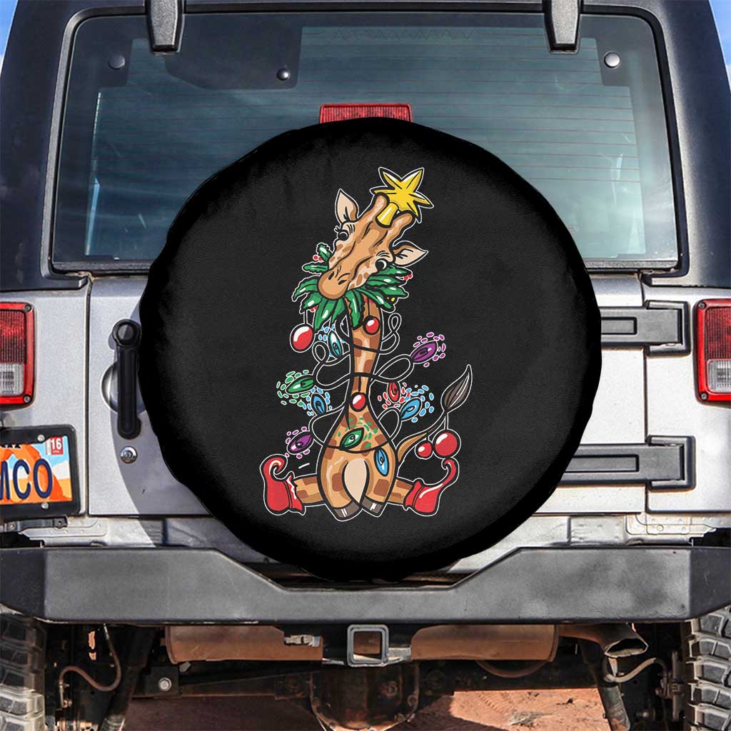 Giraffe Christmas Tree Spare Tire Cover Funny Xmas Giraffes Lover Gift