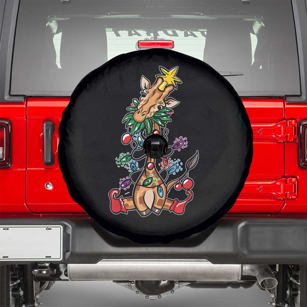Giraffe Christmas Tree Spare Tire Cover Funny Xmas Giraffes Lover Gift