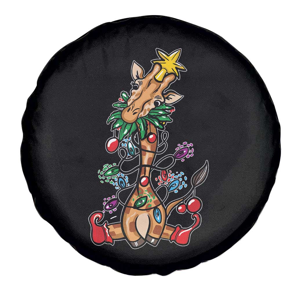 Giraffe Christmas Tree Spare Tire Cover Funny Xmas Giraffes Lover Gift