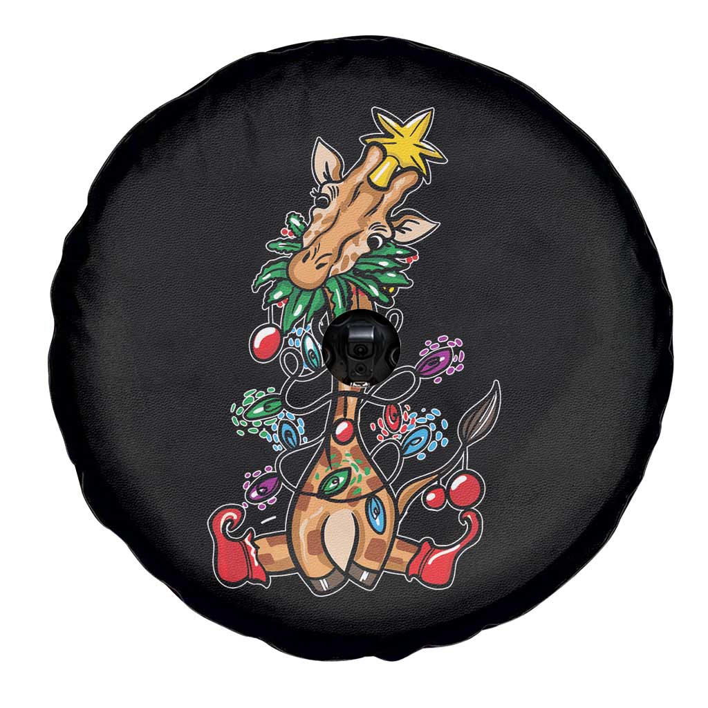 Giraffe Christmas Tree Spare Tire Cover Funny Xmas Giraffes Lover Gift