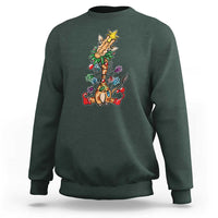 Giraffe Christmas Tree Sweatshirt Funny Xmas Giraffes Lover Gift - Wonder Print Shop